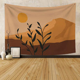 Lofaris Leaves Yellow Mountain Bohemian Family Wall Tapestry